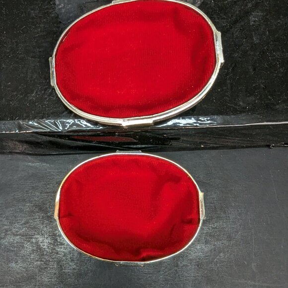 Godinger Silver Art Silver Plated 3" Oval Jewelry Box w/ Goldtone Bow New in Box - Picture 8 of 9